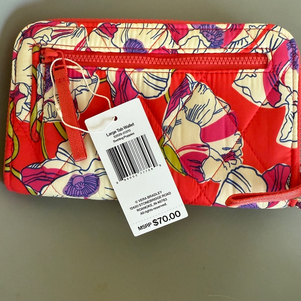 Brand New Vera Bradley Floral Women's Wallet - Swirling Poppies